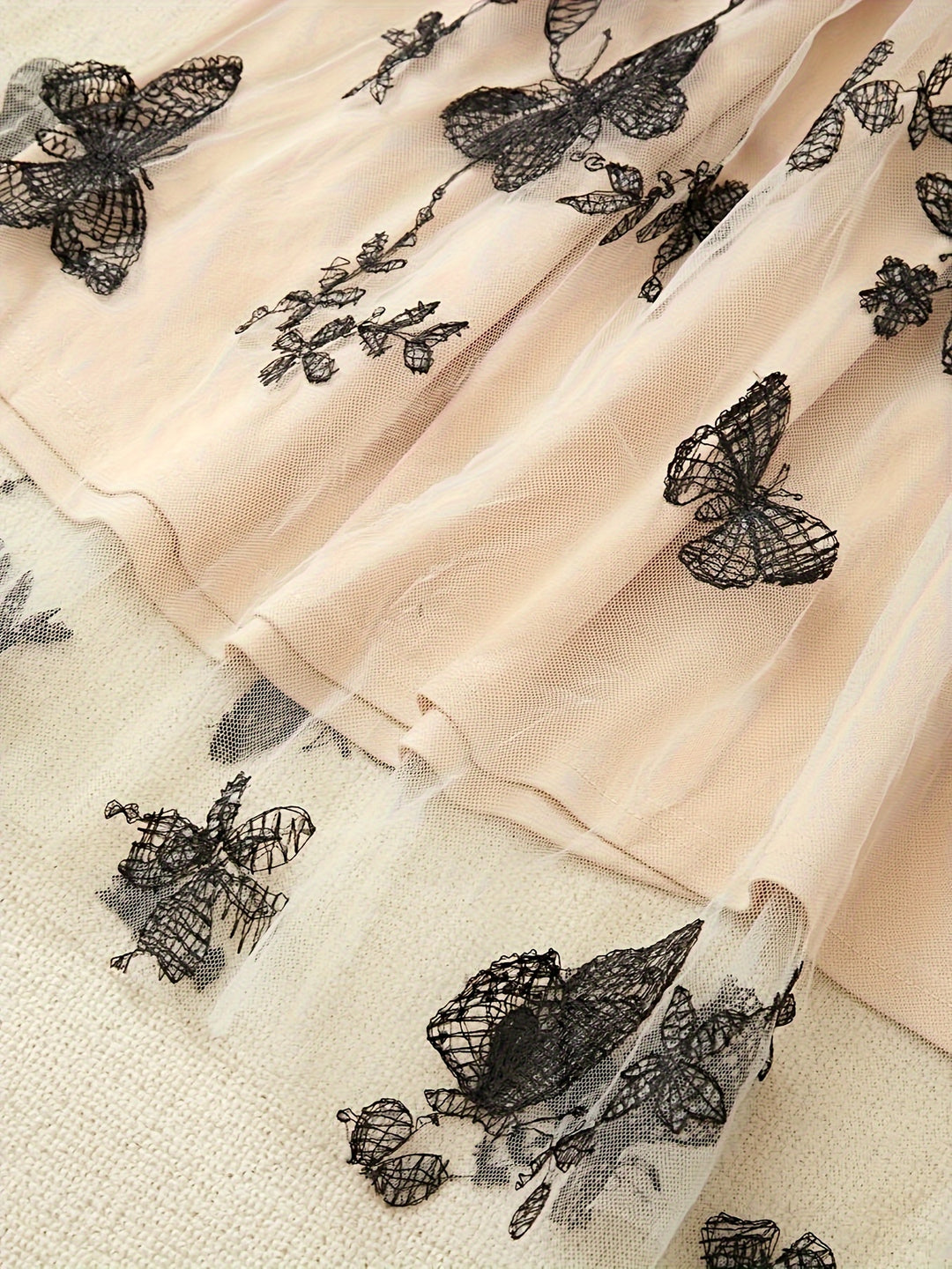 Maxi Jurk - Rok van Mesh met Vlinderpatroon