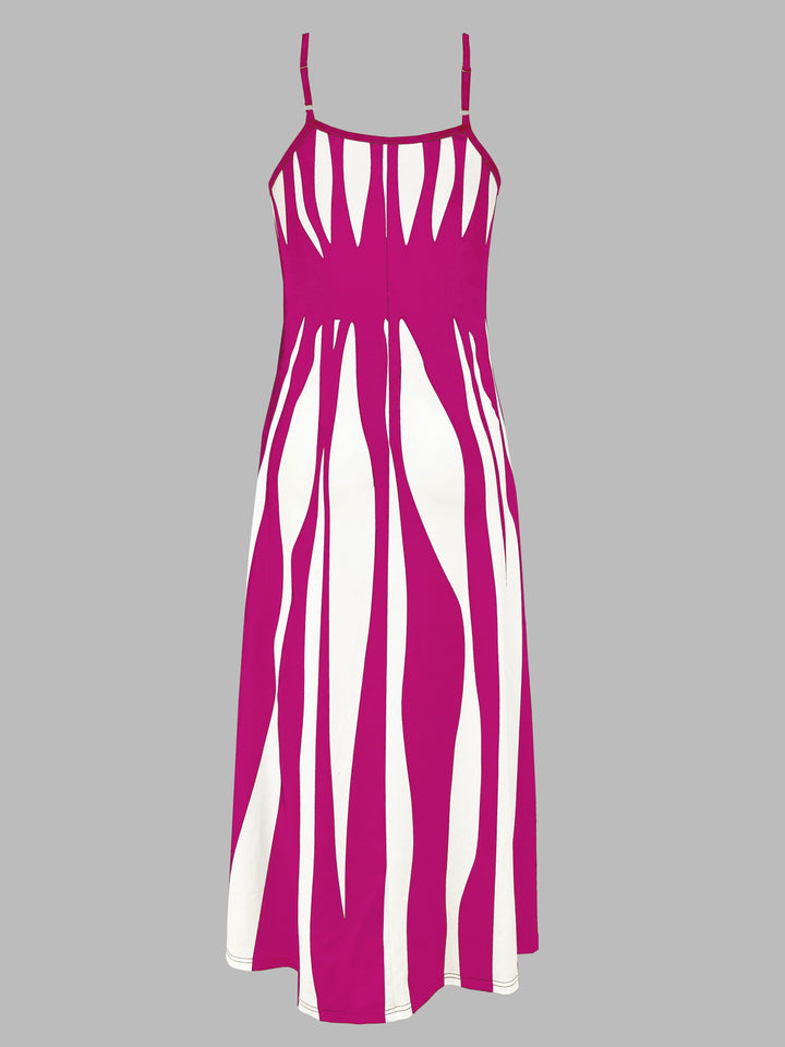 Maxi Jurk - V Hals Detail & Duurzaam Katoen-Polyester Mengsel