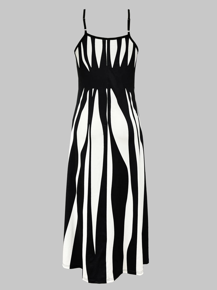 Maxi Jurk - V Hals Detail & Duurzaam Katoen-Polyester Mengsel