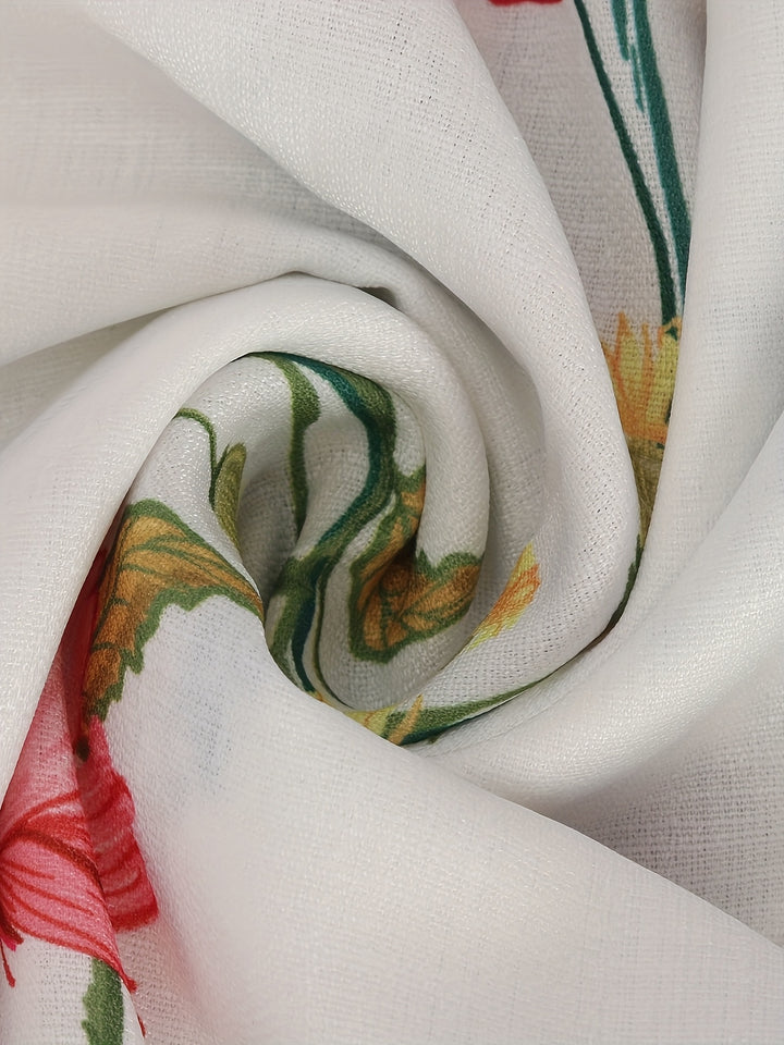 Maxi Jurk – V Hals & Ruches Met Bloemenprint