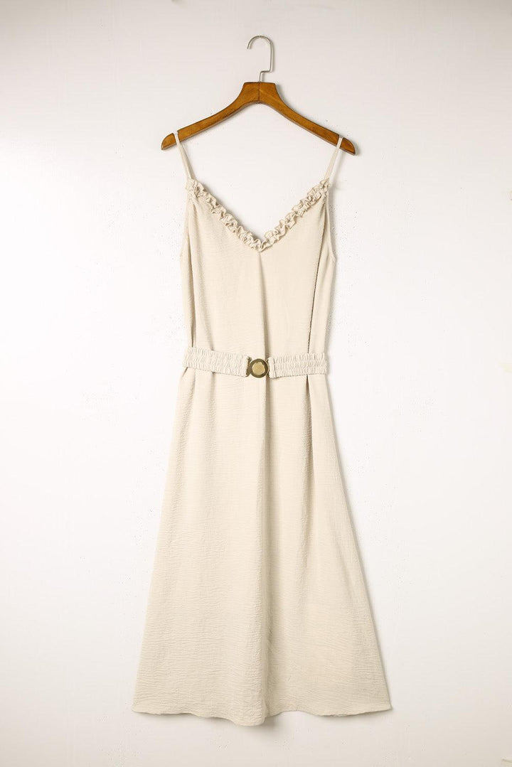 Maxi-Jurk - V-hals en Elastische Tailleband & Fijne Pasvorm