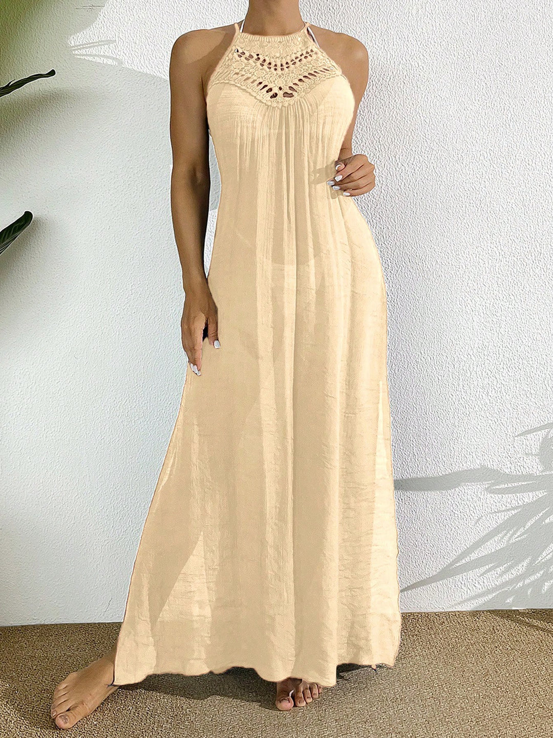 Maxi Jurk – Zijsplitten & Halterneck Ontwerp