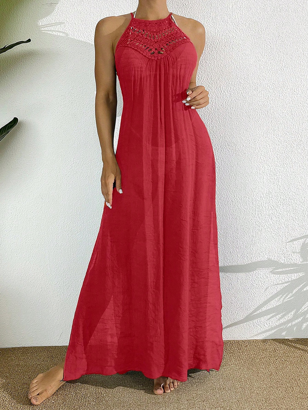 Maxi Jurk – Zijsplitten & Halterneck Ontwerp