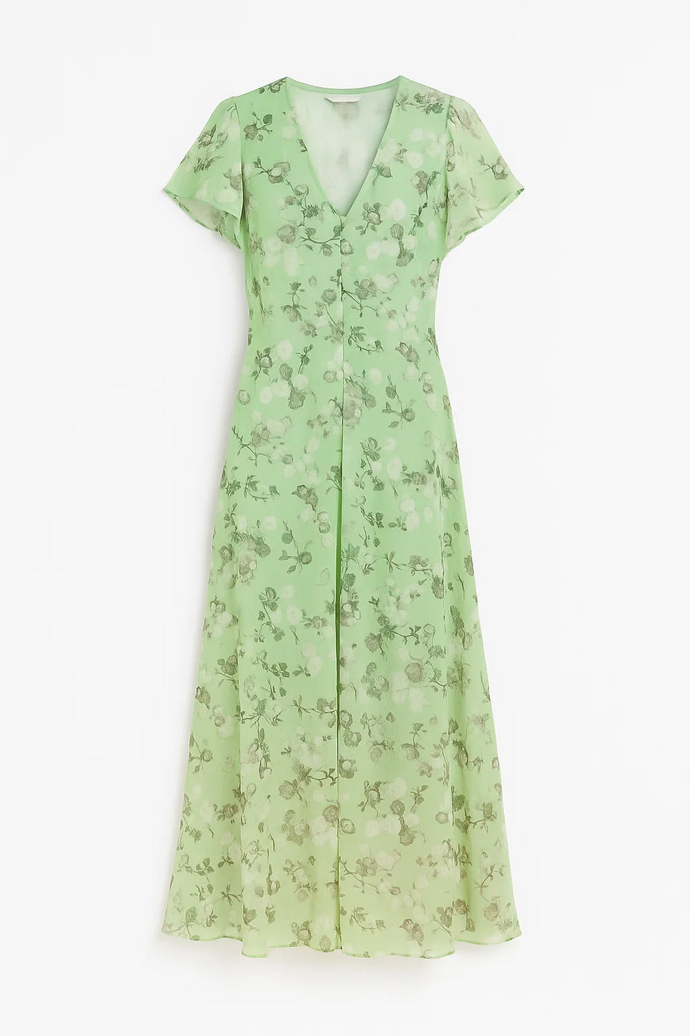 Maxi-jurk - Bloemen Chiffon Ontwerp & Rimpelzoom