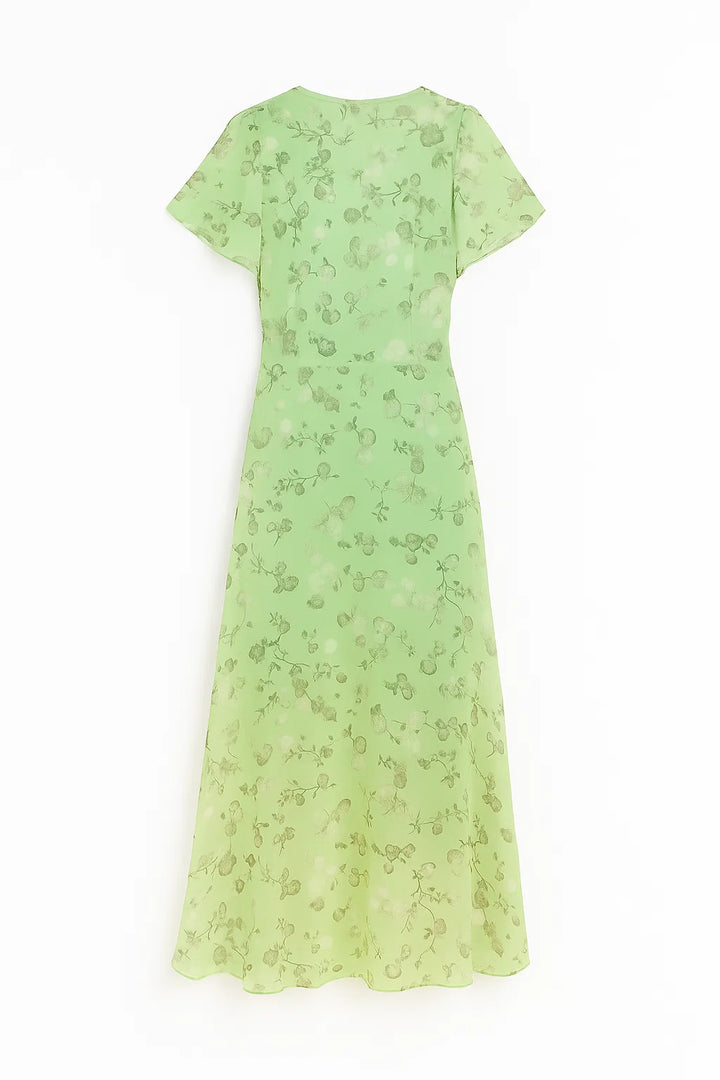 Maxi-jurk - Bloemen Chiffon Ontwerp & Rimpelzoom