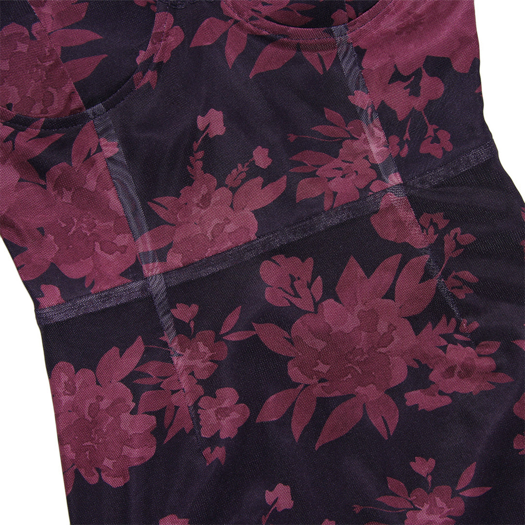 Maxi-jurk - Bloemenpatroon & Transparante Zoom