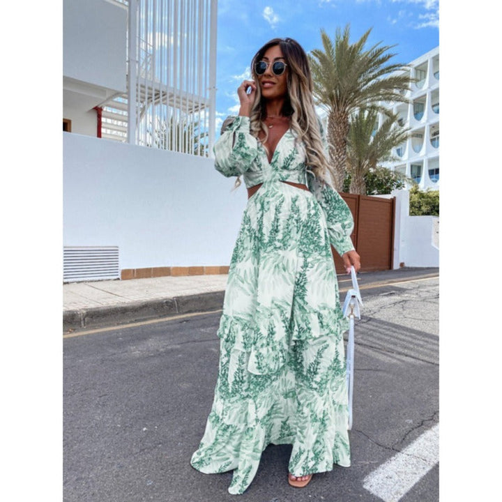 Maxi-jurk - Katoenmix Materiaal & Lange Mouwen
