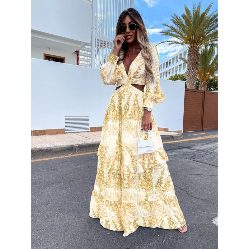 Maxi-jurk - Katoenmix Materiaal & Lange Mouwen