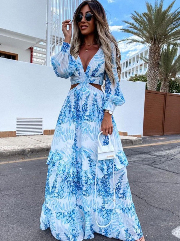 Maxi-jurk - Katoenmix Materiaal & Lange Mouwen