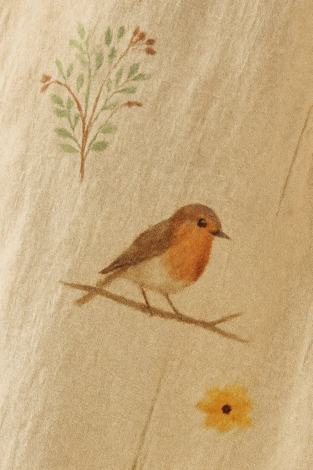 Mel - Soepel Vallende Damesjurk met Robin Takken en Vogelmotief