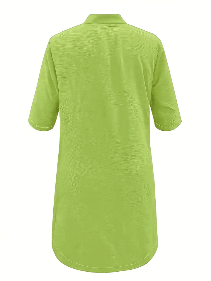 Midi Jurk – Knoopsluiting & Comfortabele Polyester Mix