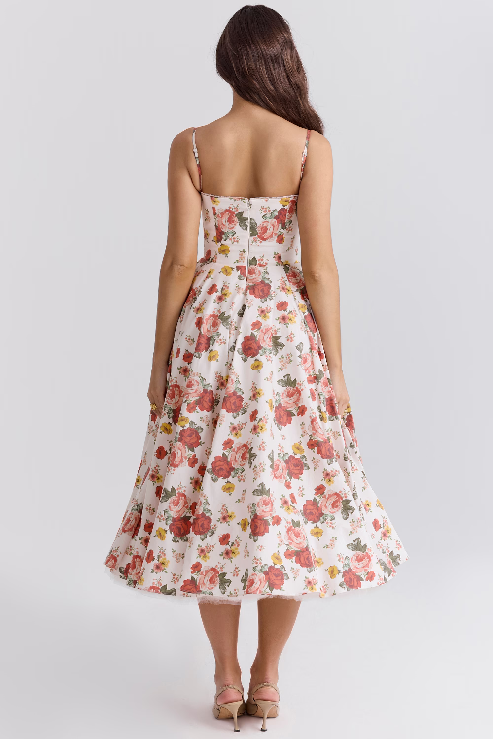 Midi Jurk - Korset Buste & Volle Rok Met Nauwsluiting