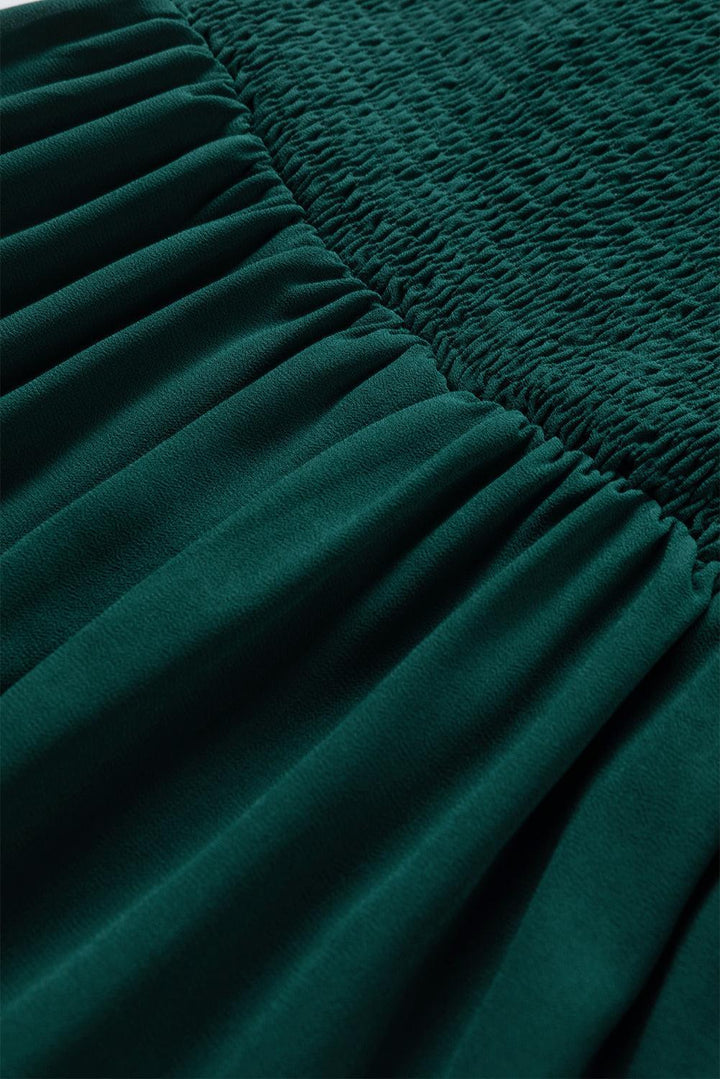 Midi-jurk - Halslijn met zoet hart en Ruches & Open Rug Design