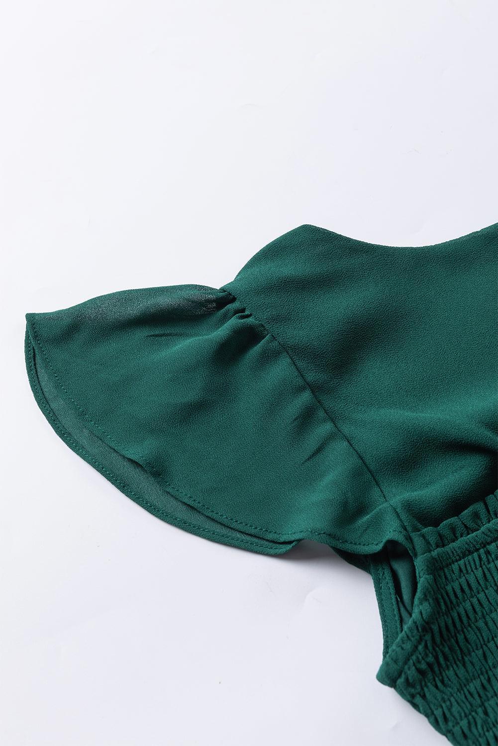 Midi-jurk - Halslijn met zoet hart en Ruches & Open Rug Design
