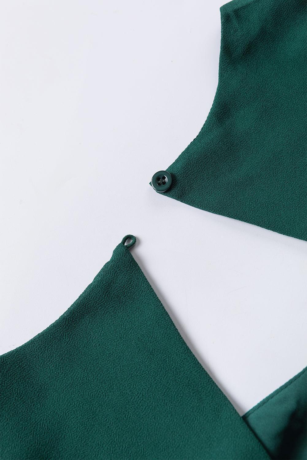 Midi-jurk - Halslijn met zoet hart en Ruches & Open Rug Design