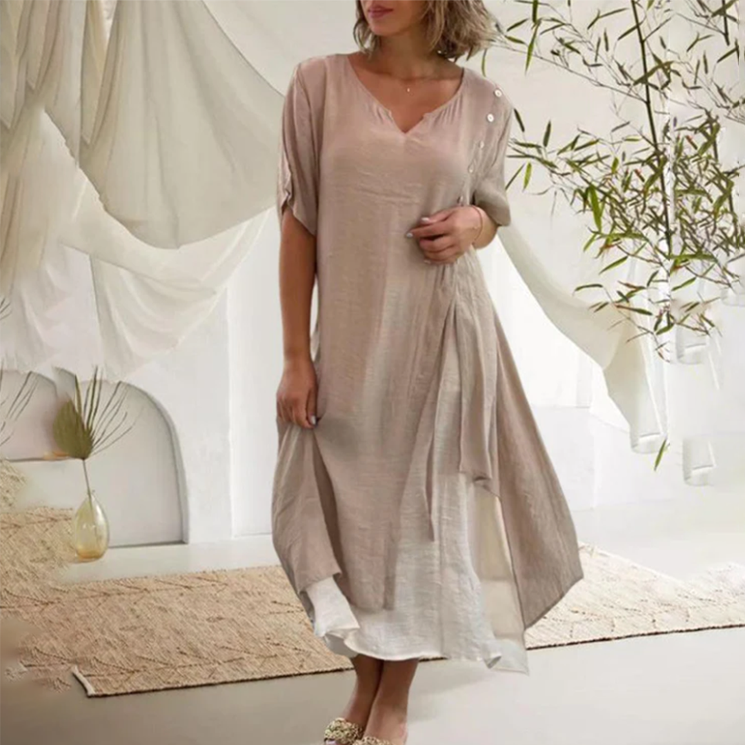 Midi-jurk - Oversized Snit & Vloeiend Materiaalontwerp