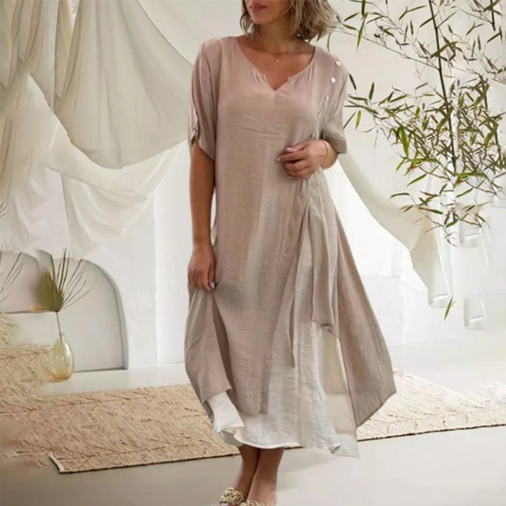 Midi-jurk - Oversized Snit & Vloeiend Materiaalontwerp