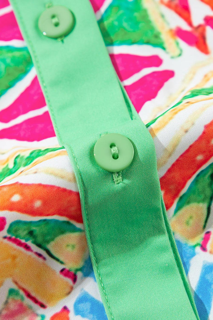 Mini Jurk - Korte Mouwen & Knopsluiting voor Gemak