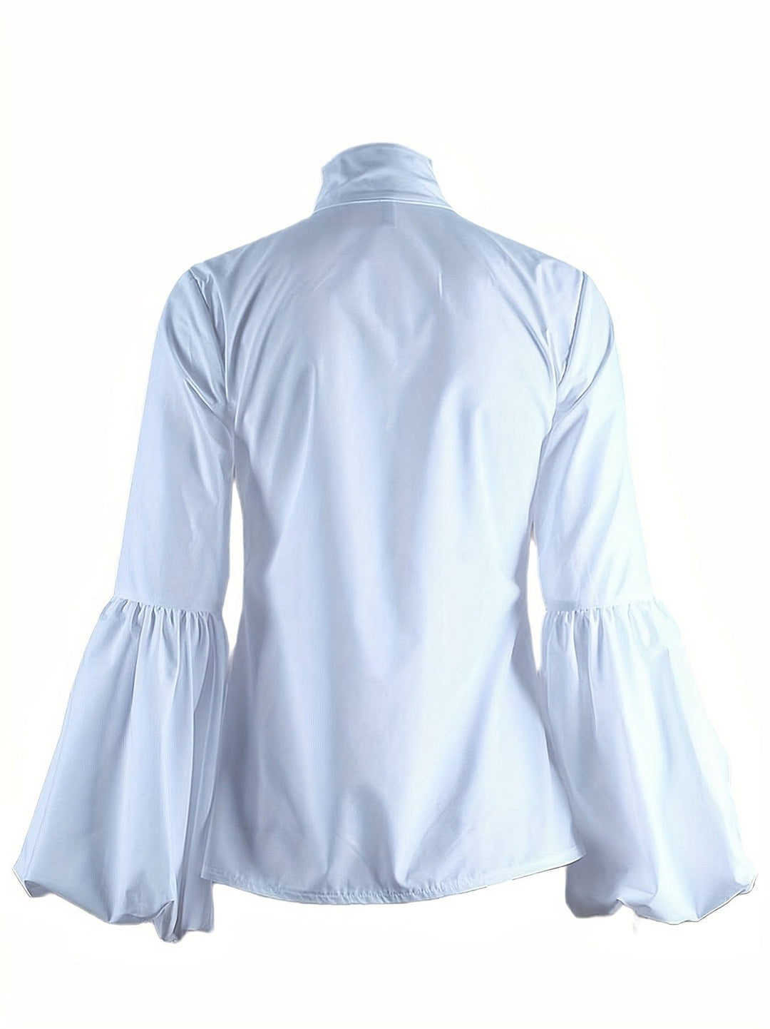 Mock Neck Blouse - Knopen Voorzijde & Lantaarn Mouwen Ontwerp