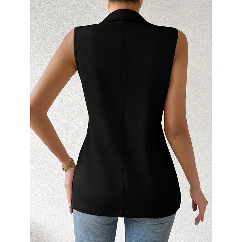 Mouwloze Blazer – Open Voorkant & Fitted Pasvorm