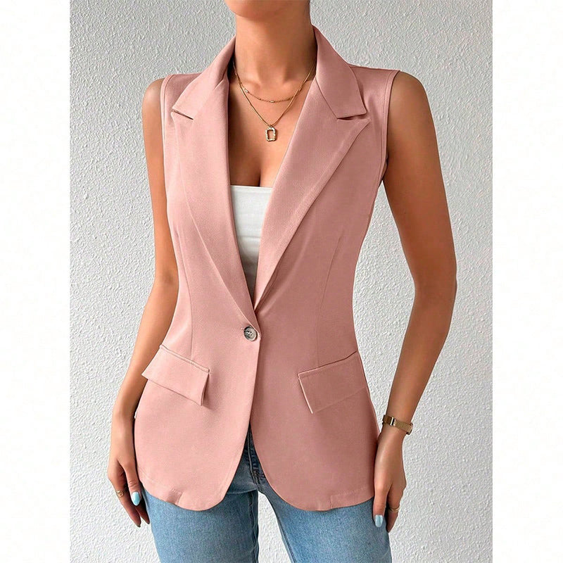 Mouwloze Blazer – Open Voorkant & Fitted Pasvorm