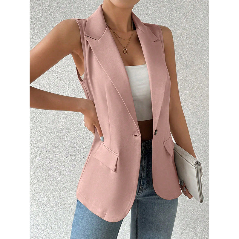 Mouwloze Blazer – Open Voorkant & Fitted Pasvorm