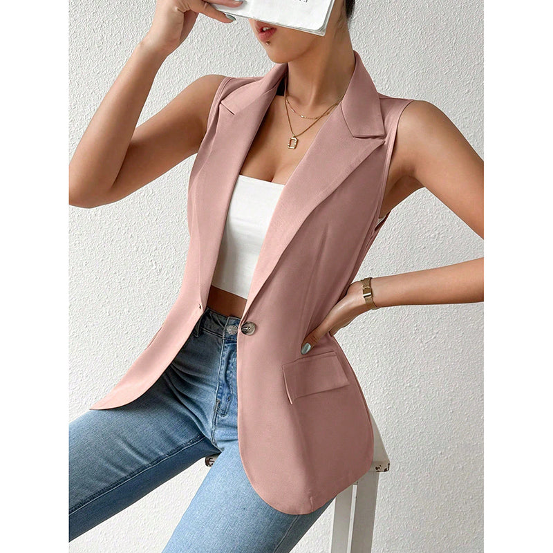 Mouwloze Blazer – Open Voorkant & Fitted Pasvorm