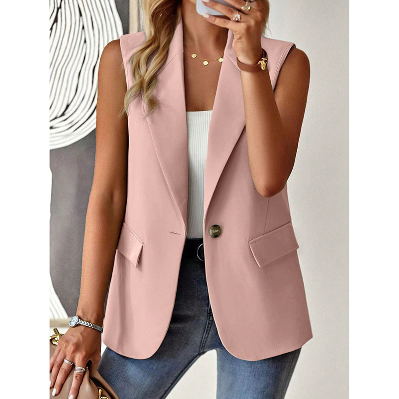 Mouwloze Blazer – Open Voorkant & Fitted Pasvorm