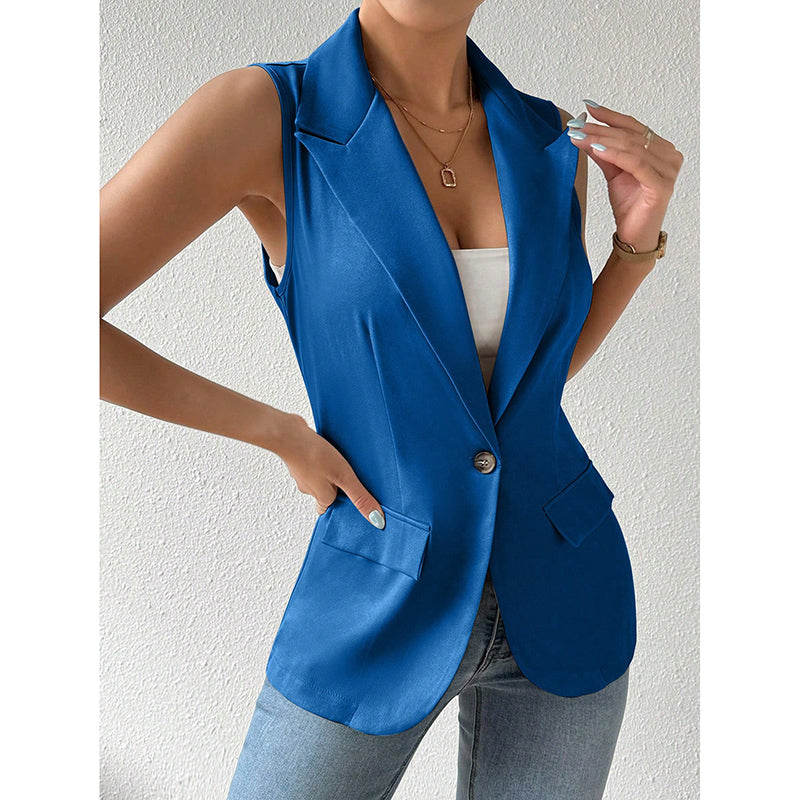 Mouwloze Blazer – Open Voorkant & Fitted Pasvorm