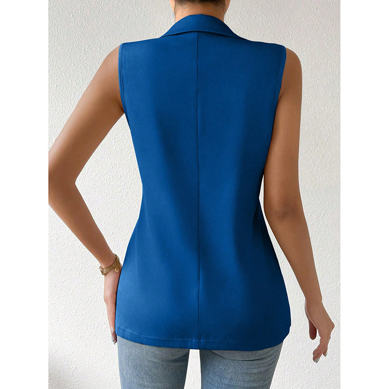 Mouwloze Blazer – Open Voorkant & Fitted Pasvorm