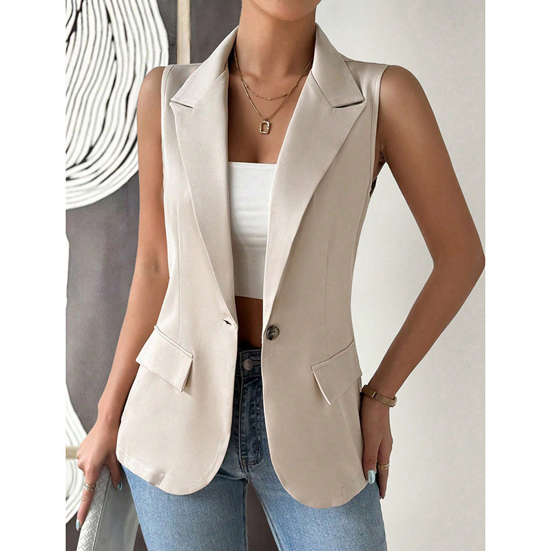 Mouwloze Blazer – Open Voorkant & Fitted Pasvorm