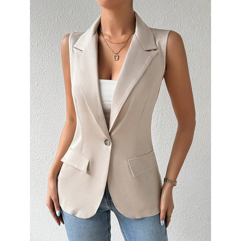 Mouwloze Blazer – Open Voorkant & Fitted Pasvorm