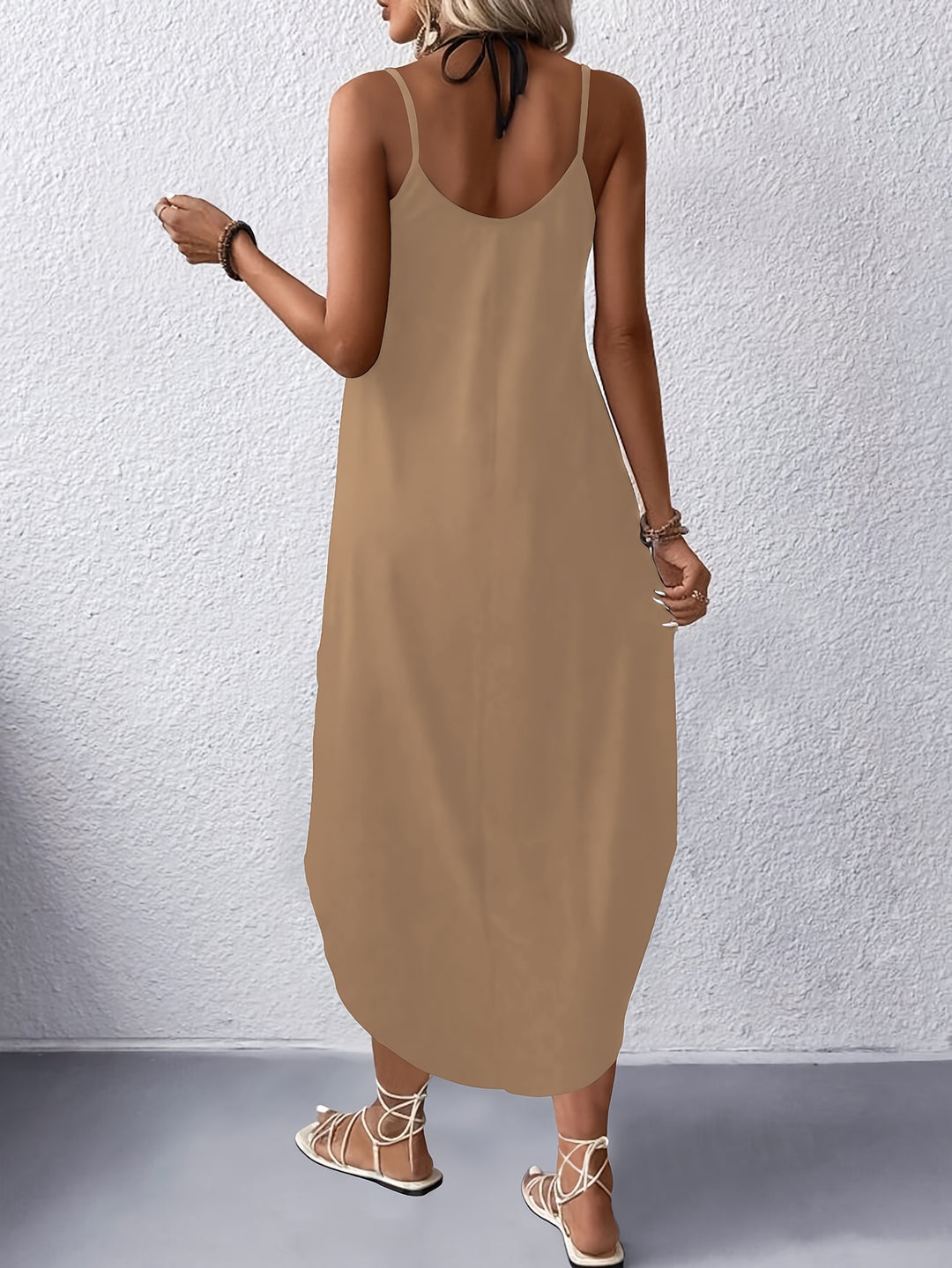 Mouwloze Maxi Jurk - Spaghettibandjes & Ademend Materiaal