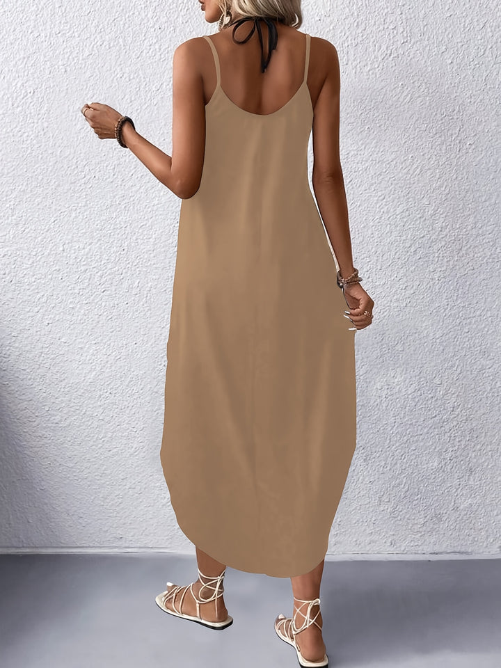 Mouwloze Maxi Jurk - Spaghettibandjes & Ademend Materiaal