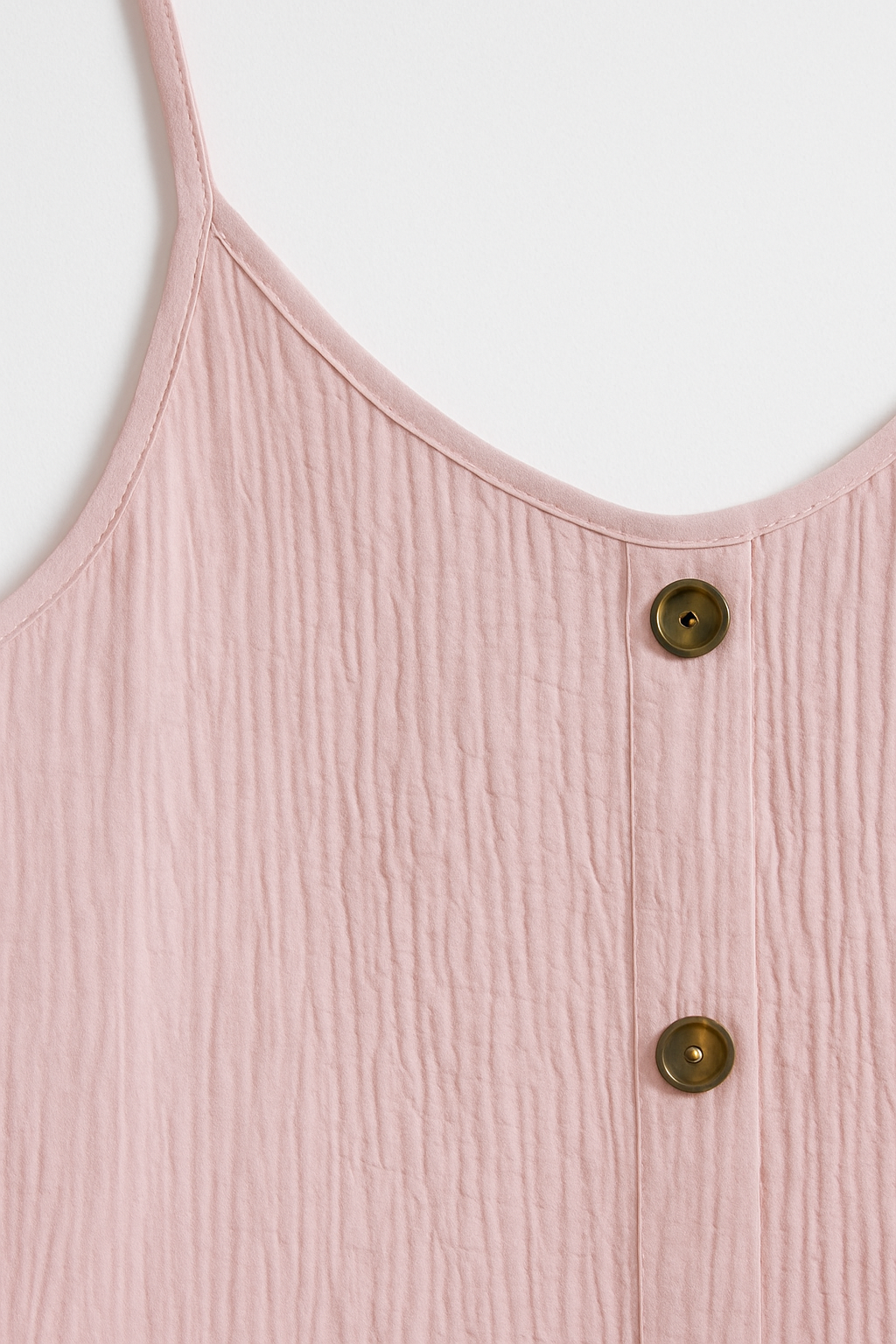 Mouwloze Top – Effen Kleur & Knoopdecoratie