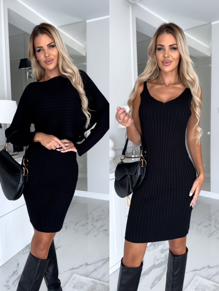 Mystique tweedelige set - De Ultieme Mouwloze Jurk met Bijpassende Sweater
