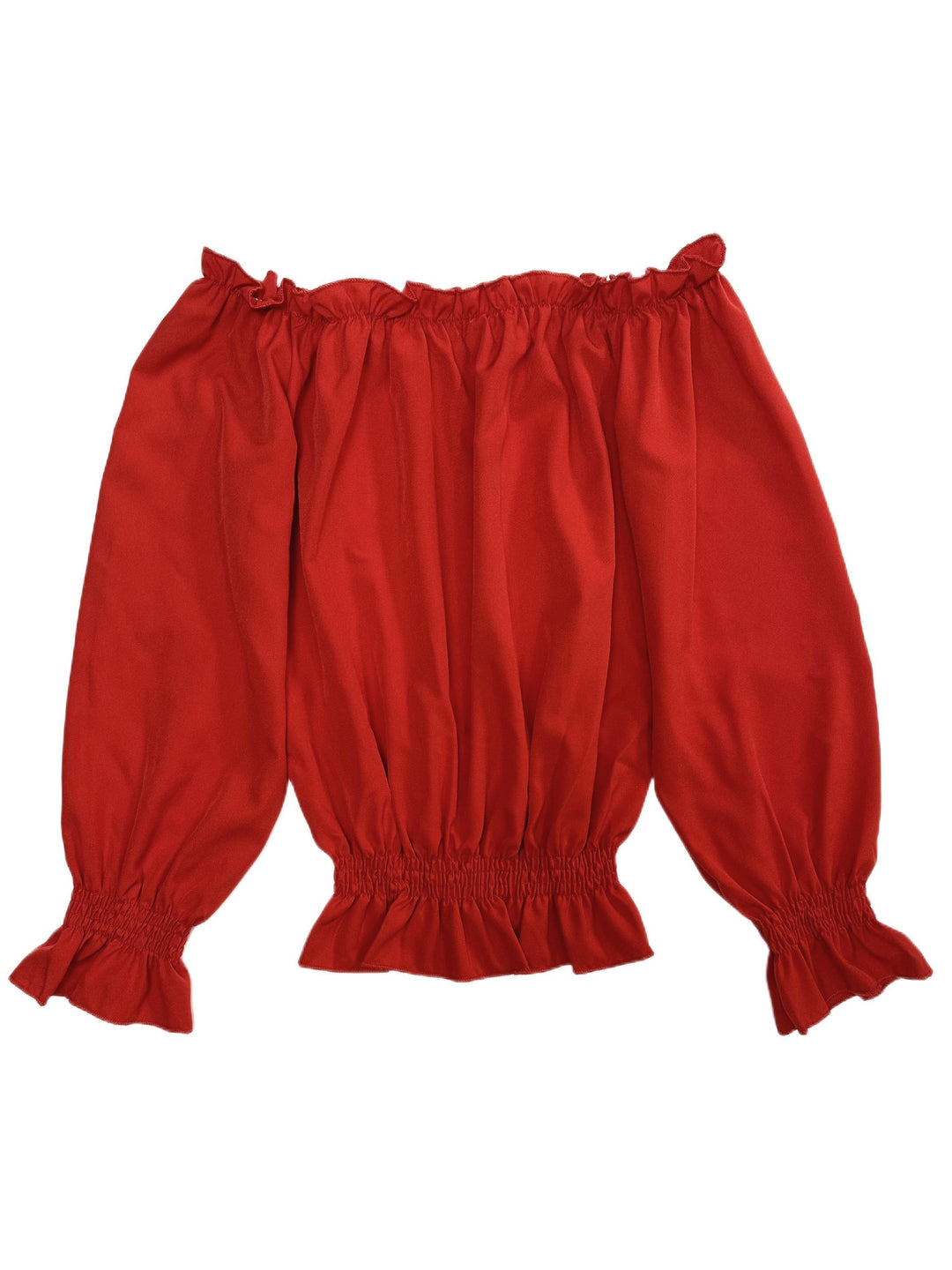 Off-Shoulder Top - Lange Mouwen & Rimpel Onderzijde Design