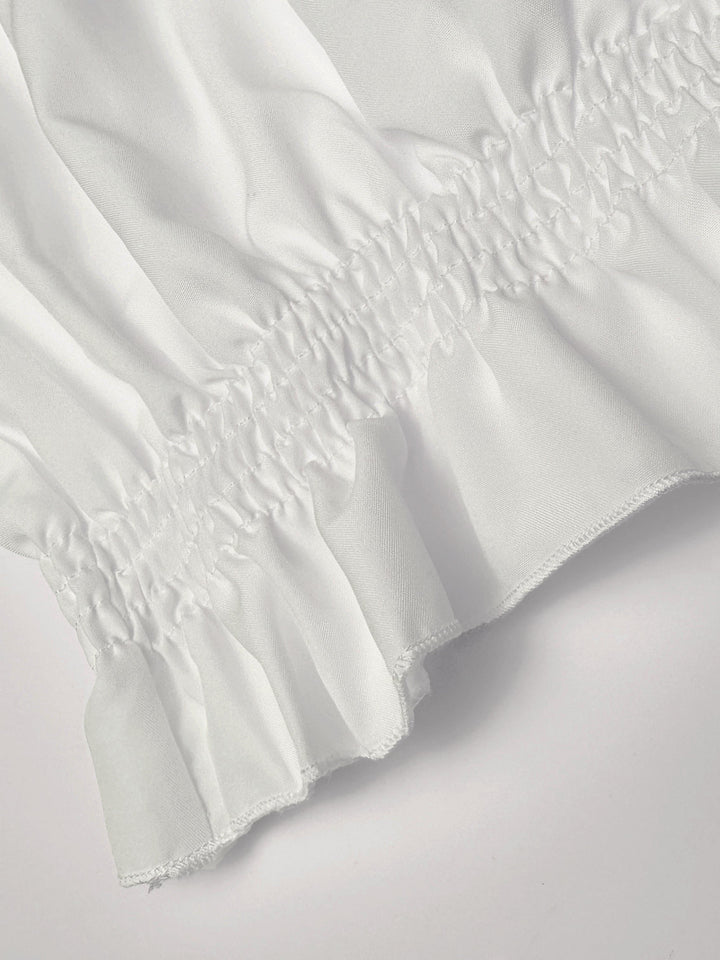 Off-Shoulder Top - Lange Mouwen & Rimpel Onderzijde Design