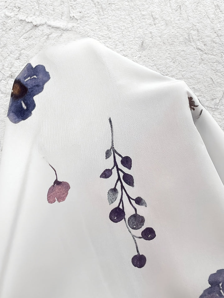 Overhemdjurk met bloemenprint - Lange Mouwen & Gedimd Hemddesign