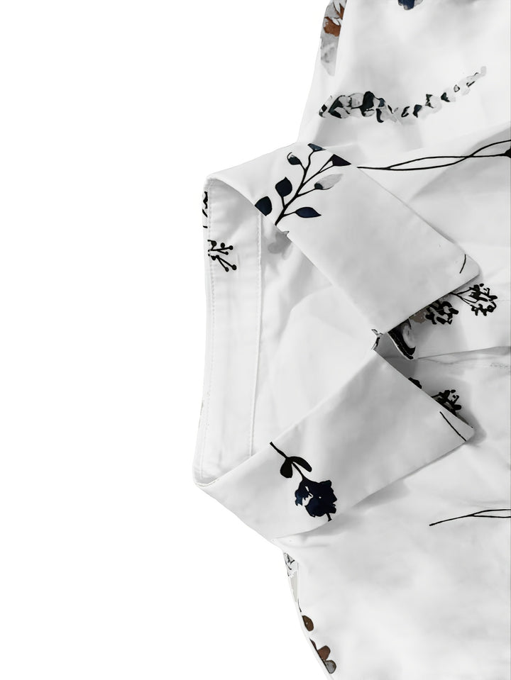 Overhemdjurk met bloemenprint - Lange Mouwen & Gedimd Hemddesign