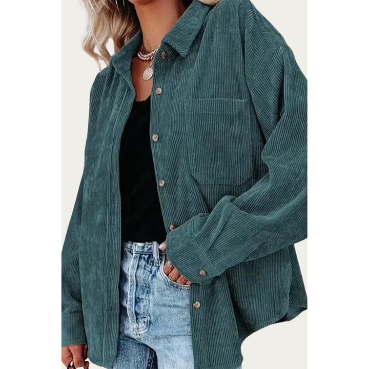 Oversized Corduroy Shirt - Lange Mouwen & Functionele Zakjes
