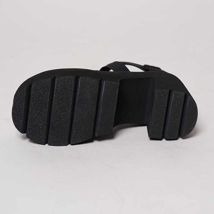 Plateau Sandalen - Dikke Middelhoge Hak & Open Teenontwerp