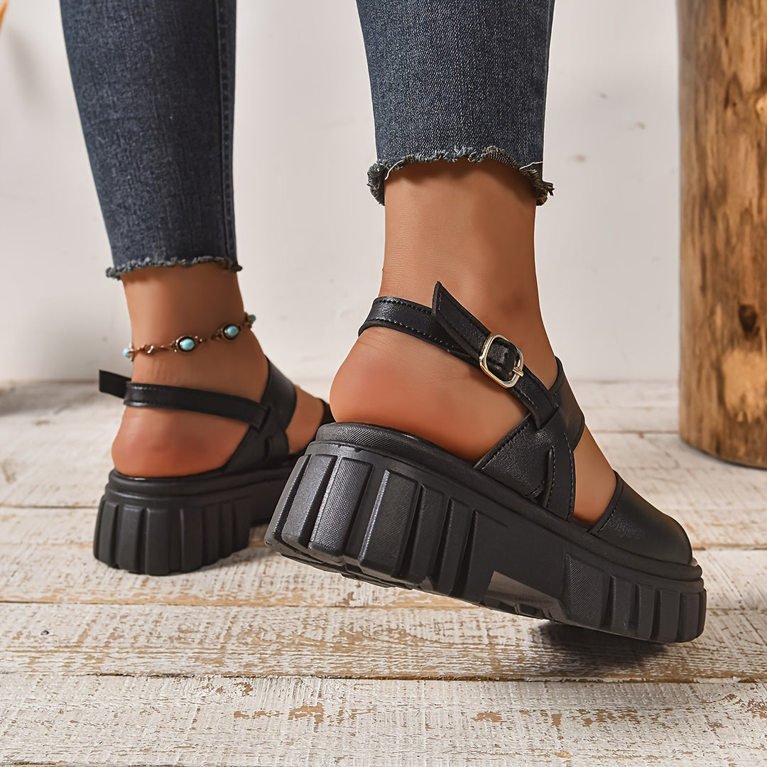 Platform Sandalen – Open Teen & Comfortabele Dikke Zool