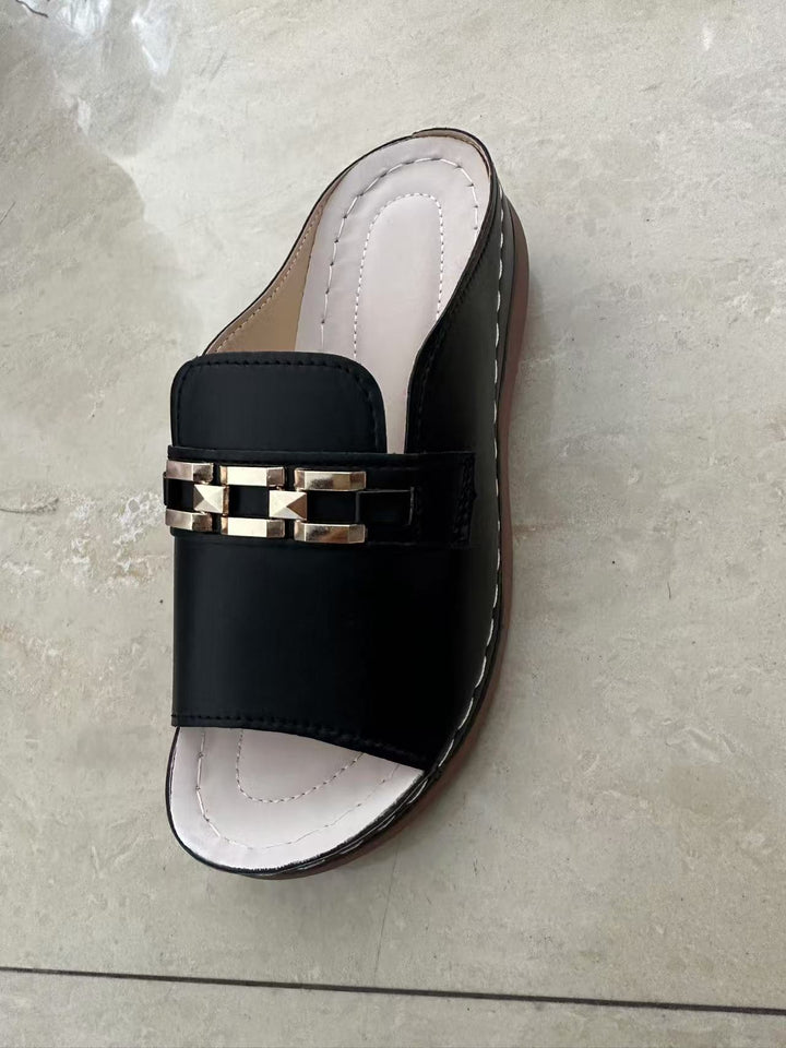 Platform Slippers – Visvormige Teen & Flexibele Zool