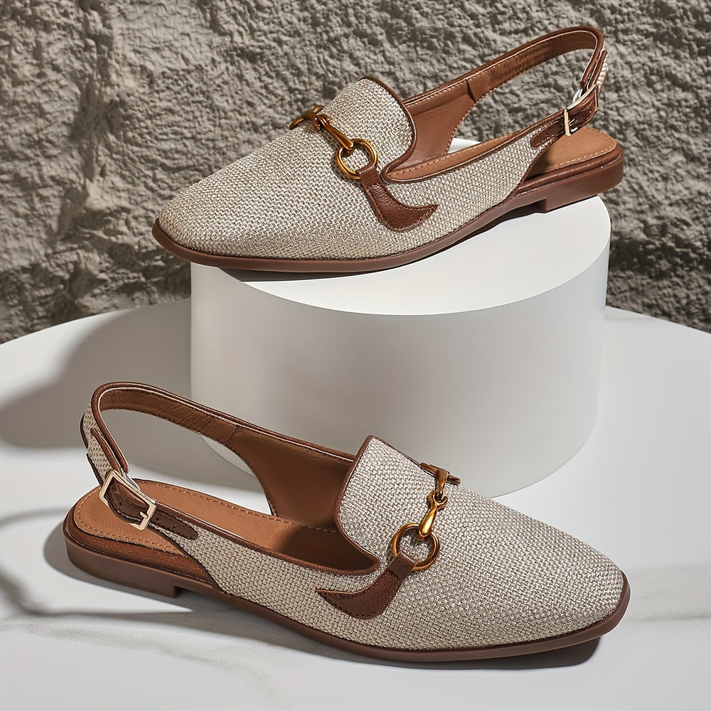Platte Sandalen – Metallic Gespdecor & Lichtgewicht Comfort