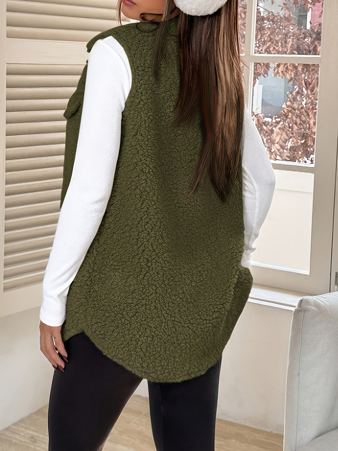 Pluche Vest – Mouwloos Laagje & Warme Zachte Structuur