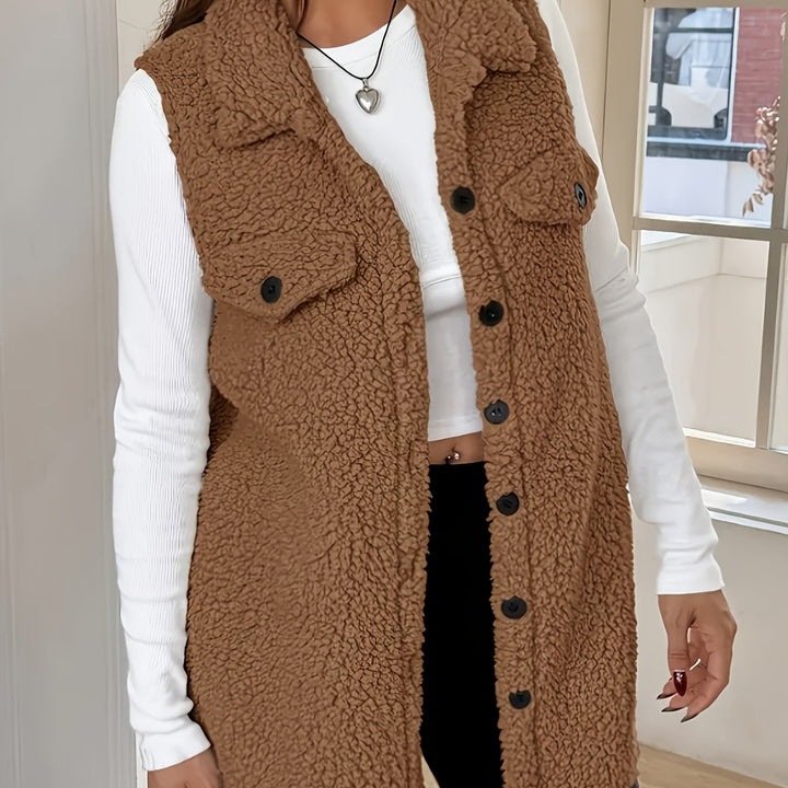 Pluche Vest – Mouwloos Laagje & Warme Zachte Structuur