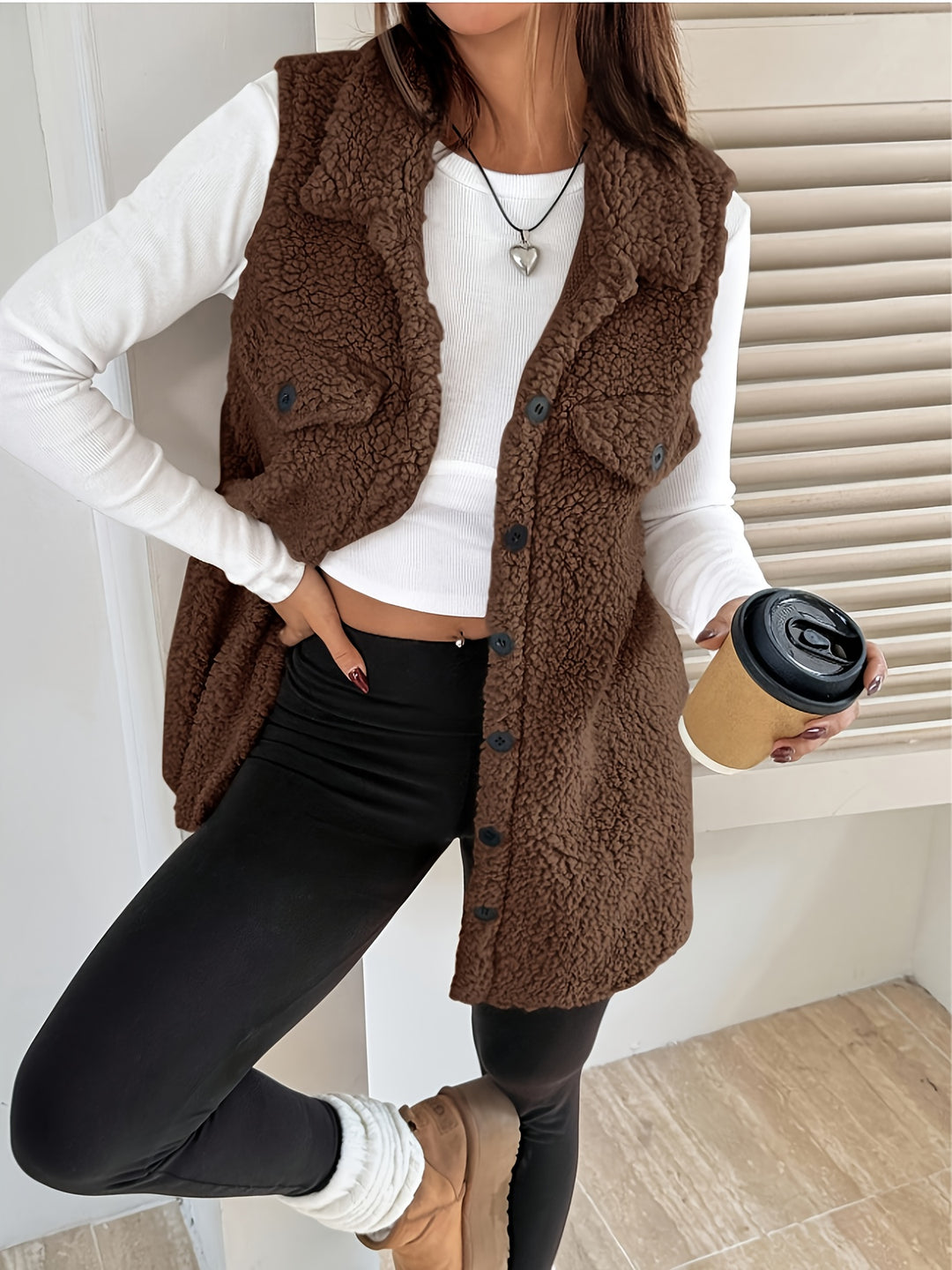 Pluche Vest – Mouwloos Laagje & Warme Zachte Structuur