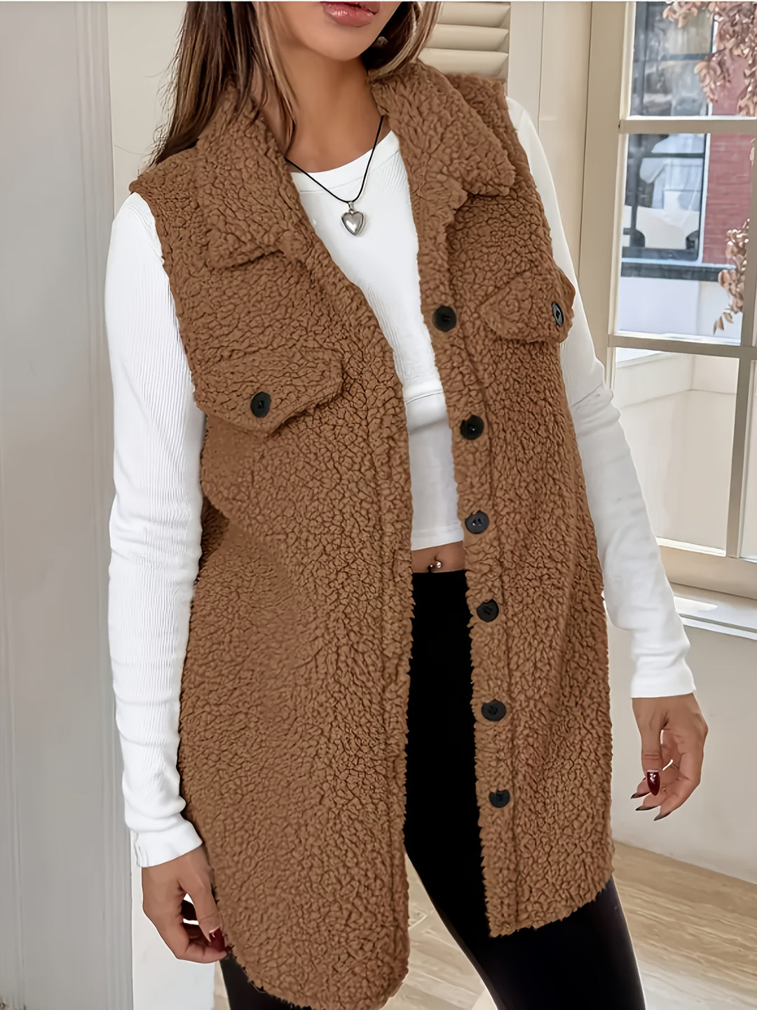 Pluche Vest – Mouwloos Laagje & Warme Zachte Structuur