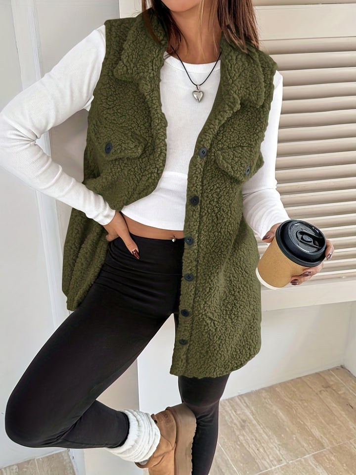 Pluche Vest – Mouwloos Laagje & Warme Zachte Structuur